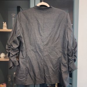 Gray bunched sleeve jacket